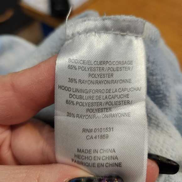 Mighty Fine Blue Cloud Authentic Cropped Fleece Hoodie Size Large - Picture 11 of 11